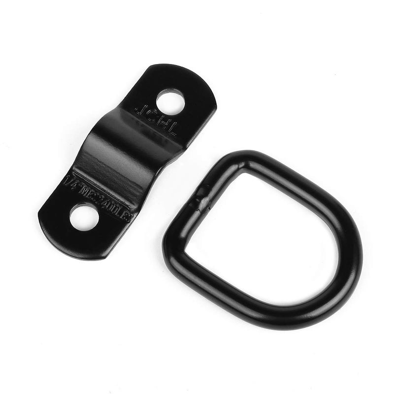 JCHL D Rings Tie Down Anchors Hooks for Trailer Truck Bed Bracket Enclosed Points Pickup Camper Surface Mount D-Ring Heavy Duty 1/4" 2400 Pound Capacity (10-Pack) - Image 5